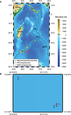 Biogeography and potential ecological functions of prokaryotes in the hydrothermal and non-hydrothermal field sediments of the Indian Ocean Ridges